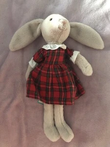 Jellycat Tartan Lottie Bunny Plush Red Dress Christmas Holiday Lovey - Picture 1 of 9
