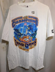 Denver Broncos Back to Back Super Bowl XXXlll T-Shirt 42" Deadstock NFL USA Made - Bild 1 von 4