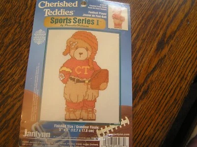 Janlynn Cherished Teddies 1999 contado punto de cruz #139-87 jugador de fútbol ~ ¡Nuevo en paquete! Foto 1 de 3