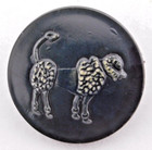 Large Antique Buffed Celluloid POODLE Dog BUTTON NICE 1&5/16