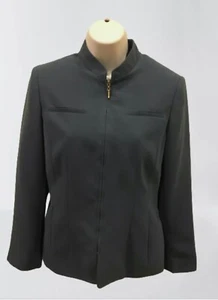 Worthington Petites Suit Jacket Blazer Size 8 Blue Full Zip Lined Side Pockets  - Picture 1 of 7