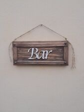 Bar Sign Wood Rustic Hand Crafted Driftwood Pub Bar Man Cave Shabby Chic