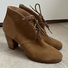 Womens Size 10 Chestnut Brown Ugg Mackie Leather Ankle Lace Up Boots Suede Heels