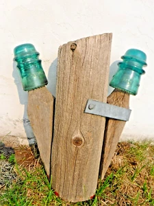VTG~Antique~Telephone Pole~Glass Insulators~Taxidermy Diorama Wood Mount~Bird~ - Picture 1 of 15