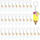Clear Key Rings Tassels 1.2 Inch Acrylic Blank Keychain Accessories  For Gifts
