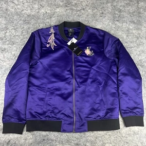 NWT Marvel Eternals Kingo Satin Large Purple Varsity Jacket Our Universe Dragon - Picture 1 of 11
