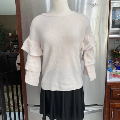 Suéter Acrobat Rosa Pálido Pull Over con Volantes en Niveles CAMPANA 3/4 Manga Talla S Foto 1 de 4