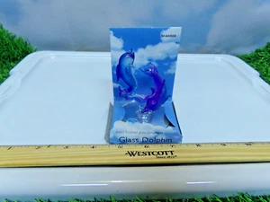 Vtg Hand Blown Glass DOLPHIN SET - Picture 1 of 3