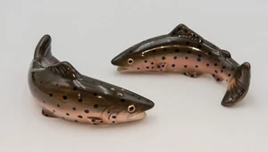 Rainbow Trout Fish Salt & Pepper Shakers, Fishing, Cabin, Lodge, Unused - Picture 1 of 9
