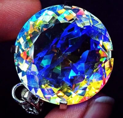 71.55 Ct Mystic Quartz Multi-Color GS Solid Silver Pendant Certified Loose Gems - Image 1 of 4
