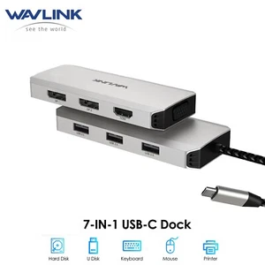 7in1 USB-C Universal Quad Display 4K@144Hz Docking Station DisplayPort HDMI VGA - Picture 1 of 13