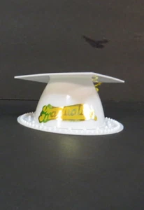 Graduation Cap Hat Cake Topper W/ Tassel Decoration White Grad HS College lot 29 - Picture 1 of 6