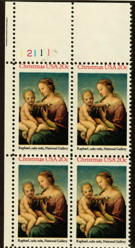 Scott 2063 20¢ Niccolini Cowper Madonna Plate block of 4 MNH Free Shipping!!! - Image 1 of 1