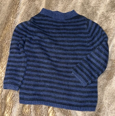 Мини Boden темно-синий полоски кабель вязаный свитер размер 3-4Y мальчика EUC - Изображение 1 из 4