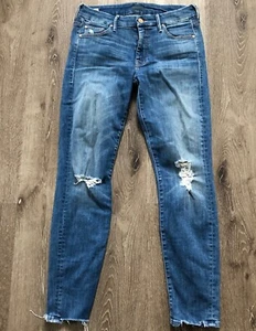 Pantalones de mezclilla para mujer Mother Jeans 27 The Looker tobillo masticar mamás The Word Wash - Imagen 1 de 12