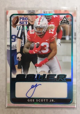 2021 Pro Set Power Gee Scott Jr. R/C Teal Auto #d 59/99 - Image 1 of 2