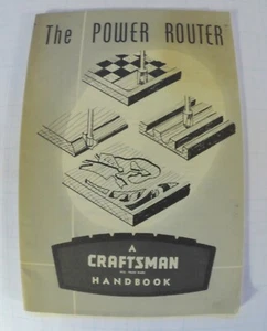 Original CRAFTSMAN 1963 HANDBOOK INSTRUCTIONS POWER ROUTER - Picture 1 of 1