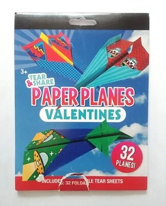 Papierflugzeug Valentinstag Tear & Share 32 faltbare Tränenblätter 3 + Neu - Bild 1 von 1