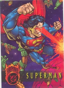 DC OUTBURST FIREPOWER 1996 TARJETA PROMOCIONAL FLEER/SKYBOX EN RELIEVE SIN NÚMERO SUPERMAN - Imagen 1 de 1