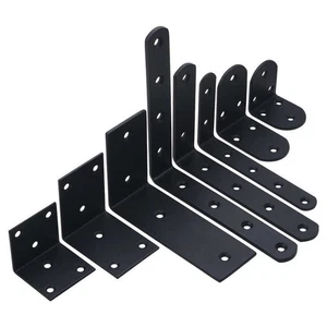 10 Stück Edelstahl Eckstreben Klammern rechtwinklig L Form schwarz Klammer - Bild 1 von 18