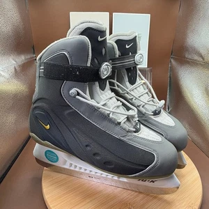 Patines sobre hielo de hockey Nike Flexposite vintage para hombre negro gris Swoosh talla 9 - Imagen 1 de 11