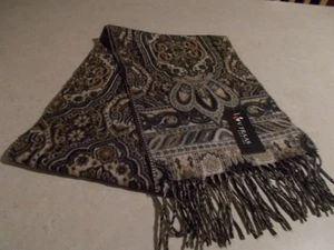 V. Fraas camel und schwarz weicher Schal rechteckig Made in Germany - Bild 1 von 1