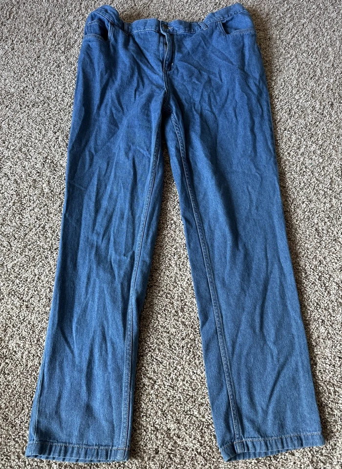 Pantalones de mezclilla Woman Within talla grande 18W de alto (medida 37X31) cintura elástica pierna recta Foto 1 de 4