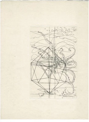 Hans ERNI " Zu Werner Heisenberg III " Radierung auf Bütten - Bild 1 von 2