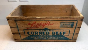 Vintage Libby’s Corned Beef Wooden Crate Box Advertising 1950s USA Argentina - Picture 1 of 6