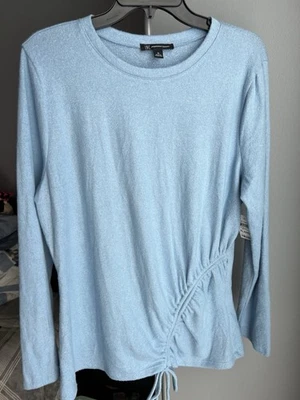 Blusa para mujer INC International Concepts XL azul manga larga informal corbata lateral  Foto 1 de 4