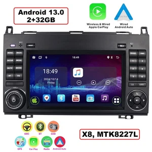 for Mercedes Sprinter Vito W639 Head Unit GPS Radio 7" Stereo CarPlay Sat Nav BT - Picture 1 of 13