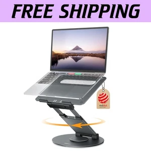 Swivel Base Laptop Stand - Telescopic 360° Desktop Converter for MacBook & More - Picture 1 of 10