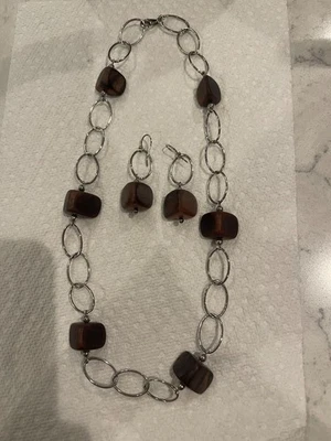 Collar/pendientes a juego de eslabones de madera marfil SILPADA RETIRADOS Foto 1 de 4