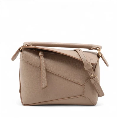 Loewe Mini Puzzle Bag Leather 2 Way Handbag Beige - Image 1 of 4