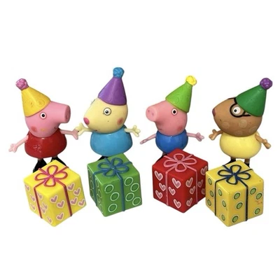 Slightly Flawed (coloring) Peppa Pig Christmas / Birthday 4 Figures 4 Gift Boxes - Image 1 of 4