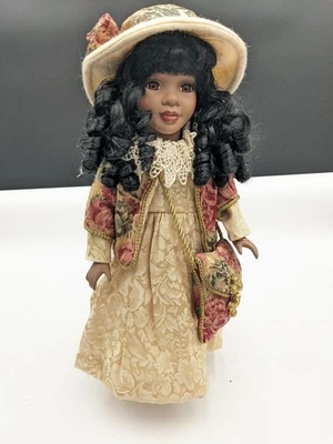 Vintage African American Porcelain Doll Brown Skin - Image 1 of 4