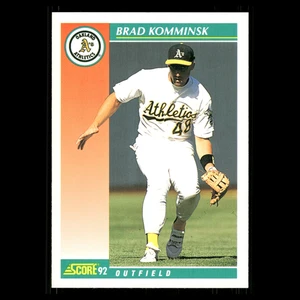 Tarjeta de béisbol Brad Komminsk #735 1992 Score Oakland Athletics MLB - Imagen 1 de 3