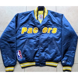 Indiana Pacers 90s STARTER Satin Bomberjacke S navy gold NBA Vintage - Bild 1 von 10