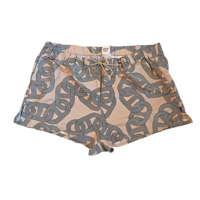 Pantalones cortos informales para mujer Hermès marrón con estampado de cadena Foto 1 de 4