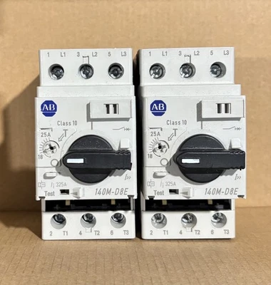 批量 2 件 Allen-Bradley 140M-D8E-C25 Ser C 电机保护断路器 18-25A — 第 1/2 张图片