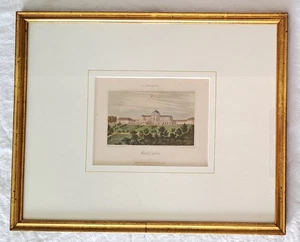 Auflösung:Nachlass-Alter Stahlstich Solitude bei Stuttgart-Grünewald im Rahmen - Bild 1 von 9