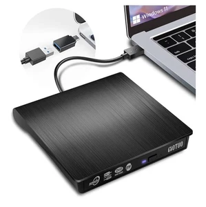 External CD DVD Drive USB 3.0 Writer Burner Player for PC Laptop Windows 10 11 - Picture 1 of 6