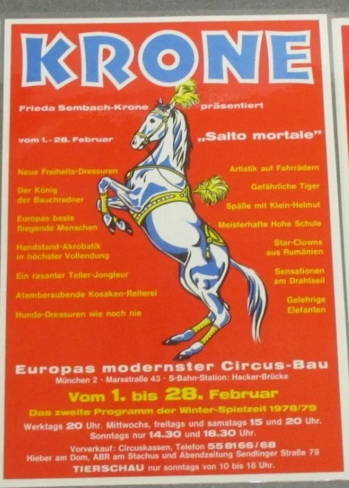 Circus Krone Kleinplakat, Februar 1978/79, Winterspielzeit - Bild 1 von 1
