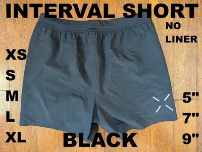 NWOT TEN THOUSAND BLACK INTERVAL NO LINER Shorts Men's S, M, L, XL, XXL 5" 7" 9" - Image 1 of 3