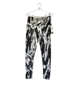 Lyssé Tummy Control Ikat Twist Zip Leggings in Black/Gray/White - Sz S - New - Picture 1 of 10