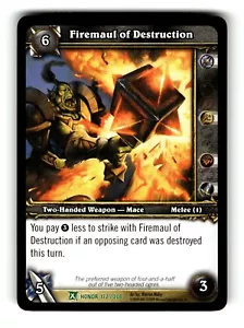 World of Warcraft TCG Fields of Honor Trading Card Firemaul of Destructio #172 U - Picture 1 of 4
