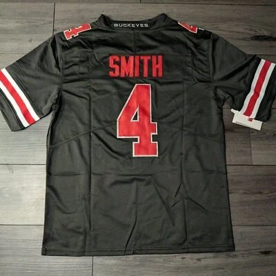 NCAA 🚨 Jeremiah Smith #4 Ohio State Buckeyes BLACKOUT Stitched Men's Jersey Medium