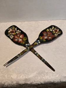 Handcarved & Handpainted Wooden Serving Spoons. Norwegian folk art. Festiv - Picture 1 of 6