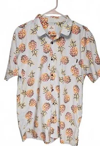 Rip Curl Men's Blue Pineapple Print Short Sleeve Shirt Size Large - Picture 1 of 7