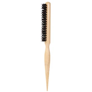 Teasing Back Combing Hair Brush Volume Styling Bamboo Natural Wood Boar Bristle - Picture 1 of 7